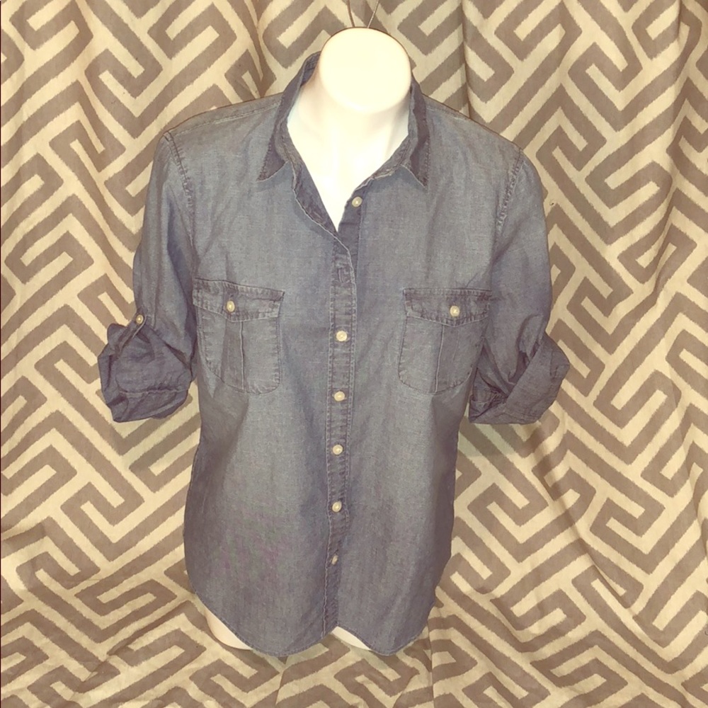 Jean flannel long sleeve button up